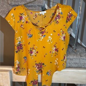 Persaya Mustard Floral Blouse